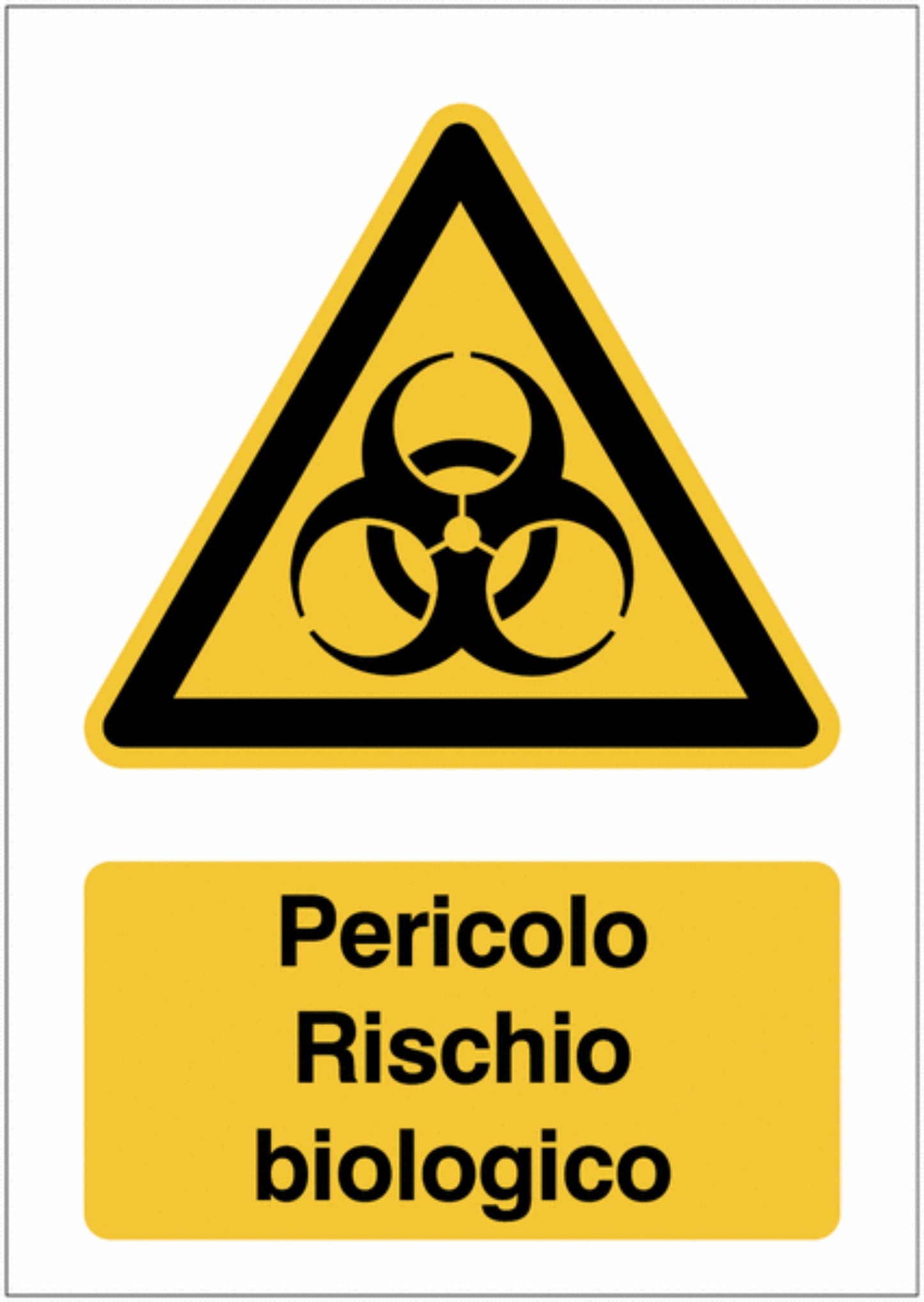 GLOBAL CARTELLO SEGNALETICO - Pericolo Rischio biologico - Adesivo Extra Resistente, Pannello in Forex, Pannello In Alluminio