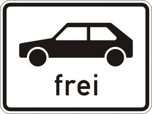 GLOBAL CARTELLO SEGNALETICO - Personenkraftwagen frei -  Adesivo Extra Resistente, Pannello in Forex, Pannello In Alluminio