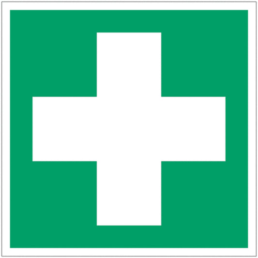 GLOBAL CARTELLO SEGNALETICO QUADRATO - Primo soccorso - Adesivo Extra Resistente, Pannello in Forex, Pannello In Alluminio