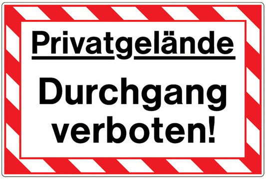 GLOBAL CARTELLO SEGNALETICO - Privatgelände - Durchgang verboten -  Adesivo Extra Resistente, Pannello in Forex, Pannello In Alluminio