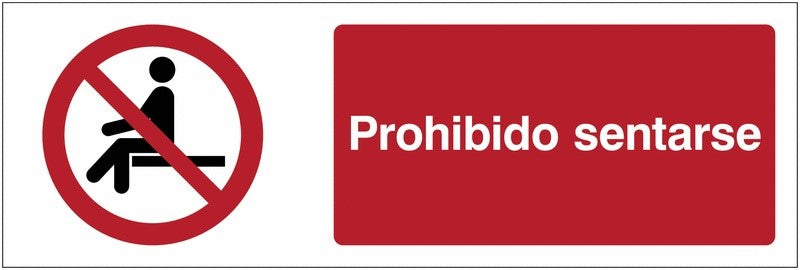 GLOBAL CARTELLO SEGNALETICO UNI - Prohibido sentarse - Adesivo Extra Resistente, Pannello in Forex, Pannello In Alluminio