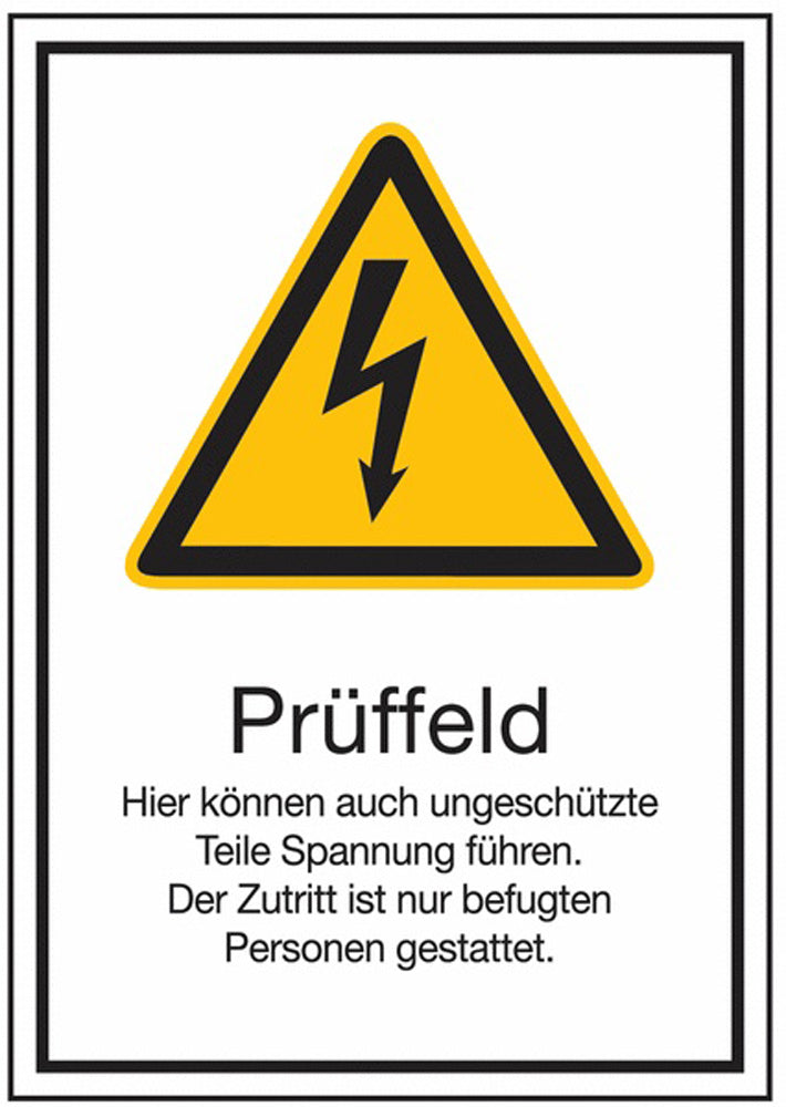 GLOBAL CARTELLO SEGNALETICO - Prüffeld - Kombischilder mit Sicherheitszeichen -  Adesivo Extra Resistente, Pannello in Forex, Pannello In Alluminio