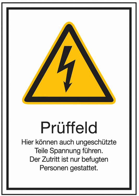 GLOBAL CARTELLO SEGNALETICO - Prüffeld - Kombischilder mit Sicherheitszeichen -  Adesivo Extra Resistente, Pannello in Forex, Pannello In Alluminio