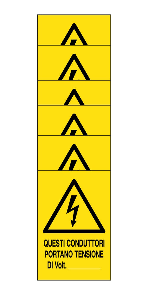 KIT DI 6 ADESIVI RETTANGOLARI - PONTEGGIO IN ALLESTIMENTO - Pittogramma ISO 7010 Con Stampa Diretta U.V. (IDEALE ANCHE PER ESTERNO)