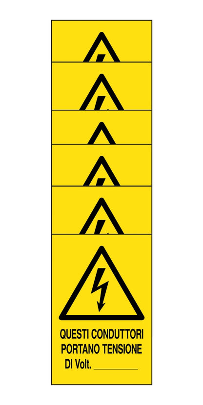 KIT DI 6 ADESIVI RETTANGOLARI - PONTEGGIO IN ALLESTIMENTO - Pittogramma ISO 7010 Con Stampa Diretta U.V. (IDEALE ANCHE PER ESTERNO)