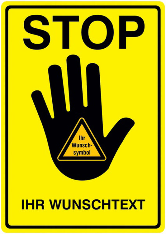 GLOBAL CARTELLO SEGNALETICO - RE-Move STOP-Warnschilder mit Symbol und Text nach Wunsch -  Adesivo Extra Resistente, Pannello in Forex, Pannello In Alluminio