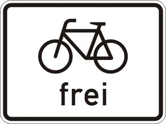 GLOBAL CARTELLO SEGNALETICO - Radfahrer frei -  Adesivo Extra Resistente, Pannello in Forex, Pannello In Alluminio
