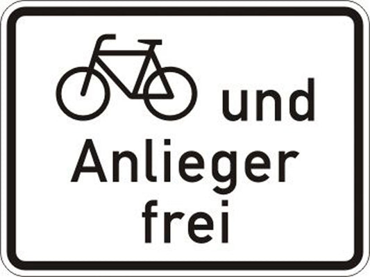 GLOBAL CARTELLO SEGNALETICO - Radfahrer und Anlieger frei -  Adesivo Extra Resistente, Pannello in Forex, Pannello In Alluminio
