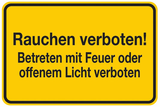 GLOBAL CARTELLO SEGNALETICO - Rauchen verboten! Betreten mit Feuer oder offenem Licht verboten -  Adesivo Extra Resistente, Pannello in Forex, Pannello In Alluminio