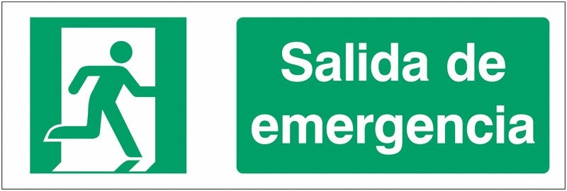 GLOBAL CARTELLO SEGNALETICO UNI - Salida de emergencia (derecha) - Adesivo Extra Resistente, Pannello in Forex, Pannello In Alluminio