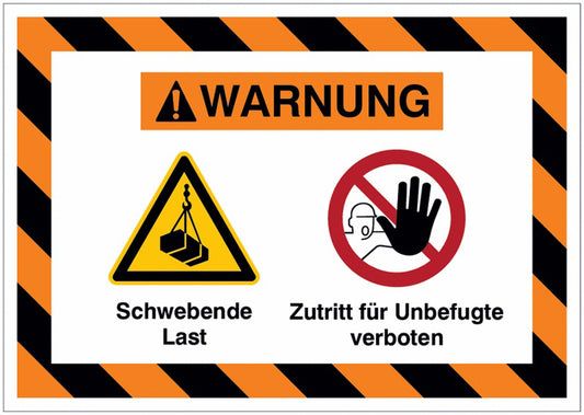 GLOBAL CARTELLO SEGNALETICO - Schwebende Last  Zutritt für Unbefugte verboten -  Adesivo Extra Resistente, Pannello in Forex, Pannello In Alluminio