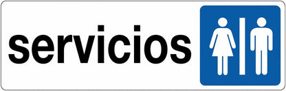 GLOBAL CARTELLO SEGNALETICO UNI - Servicios Hombres y Mujeres - Adesivo Extra Resistente, Pannello in Forex, Pannello In Alluminio