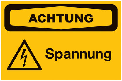 GLOBAL CARTELLO SEGNALETICO - Spannung - Sicherheitsschilder, Elektrotechnik -  Adesivo Extra Resistente, Pannello in Forex, Pannello In Alluminio