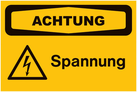 GLOBAL CARTELLO SEGNALETICO - Spannung - Sicherheitsschilder, Elektrotechnik -  Adesivo Extra Resistente, Pannello in Forex, Pannello In Alluminio