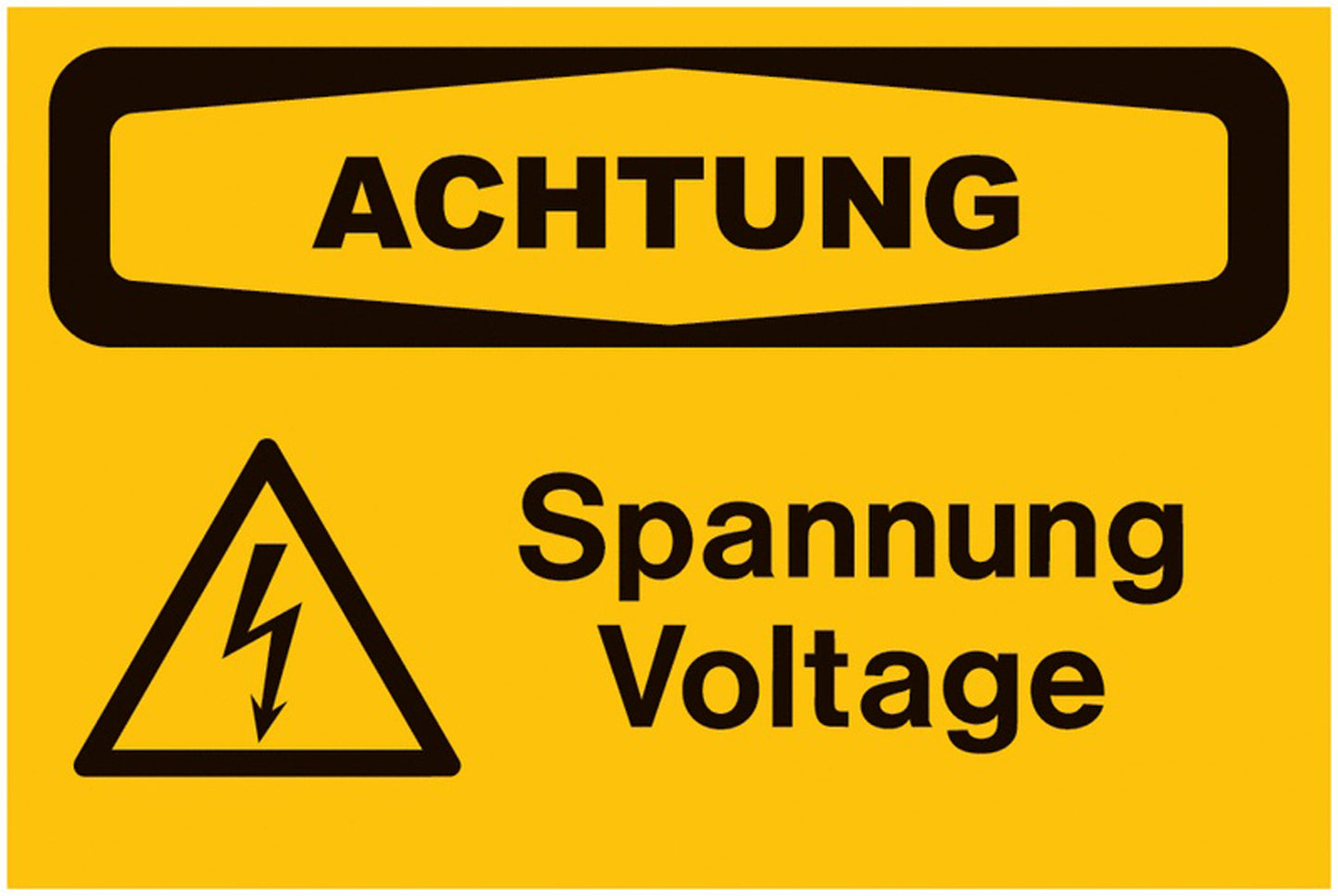 GLOBAL CARTELLO SEGNALETICO - Spannung Voltage - Sicherheitsschilder, Elektrotechnik -  Adesivo Extra Resistente, Pannello in Forex, Pannello In Alluminio