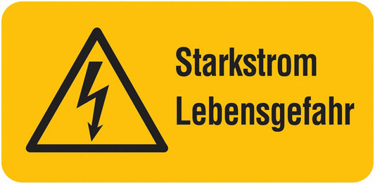 GLOBAL CARTELLO SEGNALETICO UNI - Starkstrom Lebensgefahr - Adesivo Extra Resistente, Pannello in Forex, Pannello In Alluminio