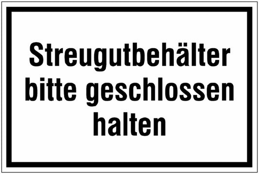 GLOBAL CARTELLO SEGNALETICO - Streugutbehälter bitte geschlossen halten -  Adesivo Extra Resistente, Pannello in Forex, Pannello In Alluminio