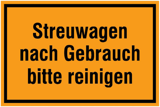 GLOBAL CARTELLO SEGNALETICO - Streuwagen nach Gebrauch bitte reinigen -  Adesivo Extra Resistente, Pannello in Forex, Pannello In Alluminio