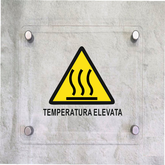 Global Targa Cartello in plexiglass Quadrato - SUPERIORE A 85 dBA - Con Distanziali in acciaio inox, Stampa UV