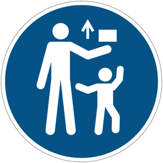 NEW CARTELLO SEGNALETICO ROTONDO - Tenere fuori dalla portata dei bambini - Adesivo Extra Resistente, Pannello in Forex, Pannello In AlluminioNon alterare lo stato dell’interruttore