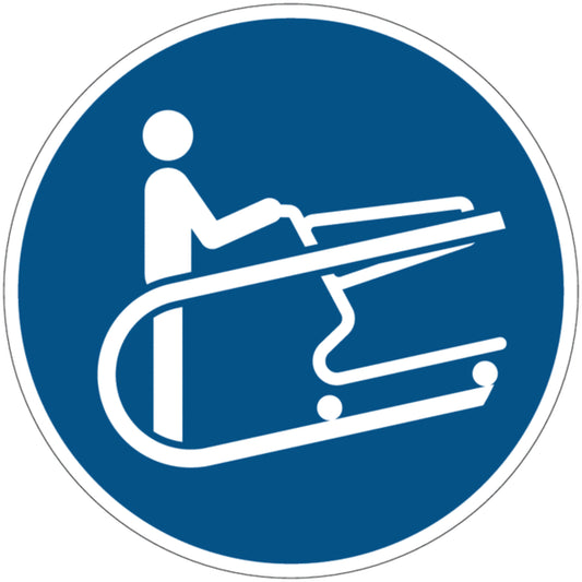 NEW CARTELLO SEGNALETICO ROTONDO - Tenere saldamente il carrello - Adesivo Extra Resistente, Pannello in Forex, Pannello In AlluminioNon alterare lo stato dell’interruttore
