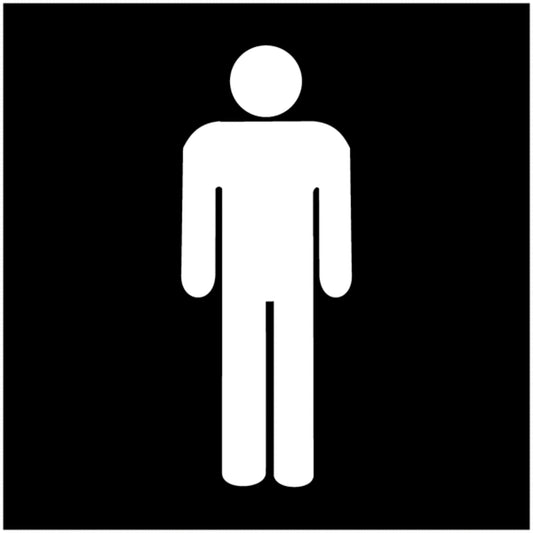 GLOBAL CARTELLO SEGNALETICO QUADRATO - Toilette uomini con colore sfondo personalizzato - Adesivo Extra Resistente, Pannello in Forex, Pannello In Alluminio