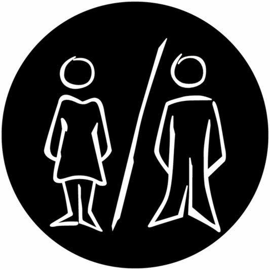 GLOBAL CARTELLO SEGNALETICO ROTONDO - Toilette uomini e donne - Adesivo Extra Resistente, Pannello in Forex, Pannello In Alluminio