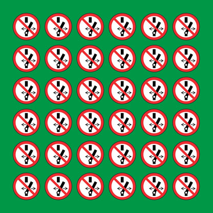 PACCO DA 6 KIT DI 6 ADESIVI ROTONDI - VIETATO EFFETTUARE MANOVRE - Pittogramma ISO 7010 Con Stampa Diretta U.V.