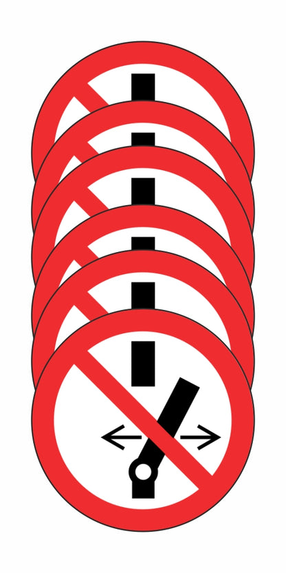 GLOBAL KIT DI 6 ADESIVI ROTONDI - VIETATO EFFETTUARE MANOVRE - Pittogramma ISO 7010 Con Stampa Diretta U.V. (IDEALE ANCHE PER ESTERNO)