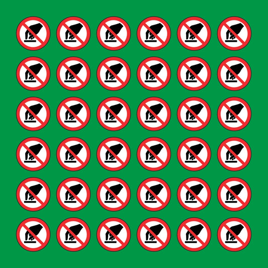 PACCO DA 6 KIT DI 6 ADESIVI ROTONDI - VIETATO L'USO AI NON AUTORIZZATI - Pittogramma ISO 7010 Con Stampa Diretta U.V.