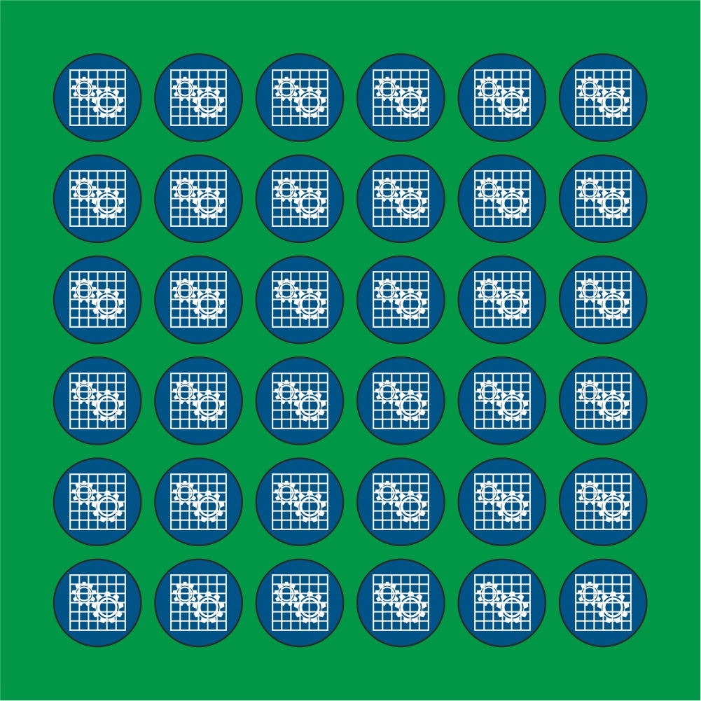 PACCO DA 6 KIT DI 6 ADESIVI ROTONDI - Verificare l'efficienza della protezione - Pittogramma ISO 7010 Con Stampa Diretta U.V.