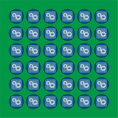 PACCO DA 6 KIT DI 6 ADESIVI ROTONDI - Verificare l'efficienza della protezione - Pittogramma ISO 7010 Con Stampa Diretta U.V.