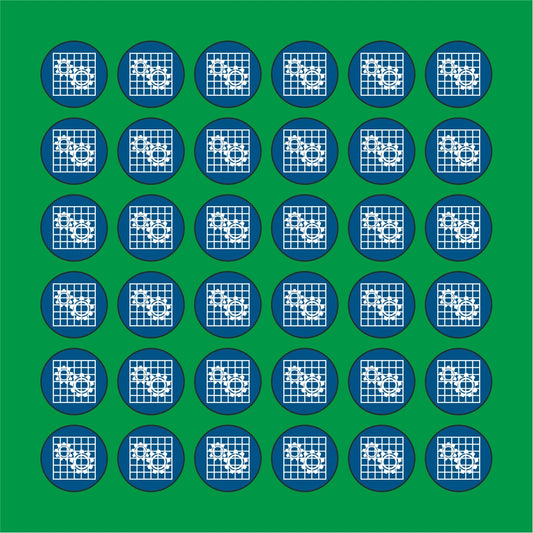 PACCO DA 6 KIT DI 6 ADESIVI ROTONDI - Verificare l'efficienza della protezione - Pittogramma ISO 7010 Con Stampa Diretta U.V.