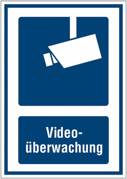 GLOBAL CARTELLO SEGNALETICO - Videoüberwachung -  Adesivo Extra Resistente, Pannello in Forex, Pannello In Alluminio