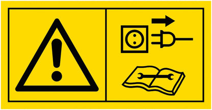 GLOBAL CARTELLO SEGNALETICO UNI - Vor Arbeiten Motor abstellen und Netzstecker ziehen - Adesivo Extra Resistente, Pannello in Forex, Pannello In Alluminio