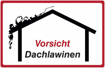 GLOBAL CARTELLO SEGNALETICO - Vorsicht Dachlawinen + Symbol -  Adesivo Extra Resistente, Pannello in Forex, Pannello In Alluminio