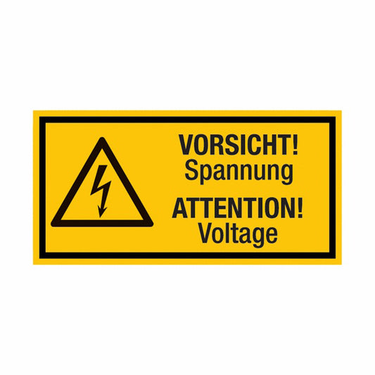 GLOBAL CARTELLO SEGNALETICO UNI - Vorsicht! Spannung Attention! Voltage - Adesivo Extra Resistente, Pannello in Forex, Pannello In Alluminio