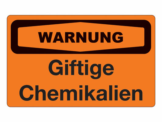GLOBAL CARTELLO SEGNALETICO - WARNUNG Giftige Chemikalien -  Adesivo Extra Resistente, Pannello in Forex, Pannello In Alluminio