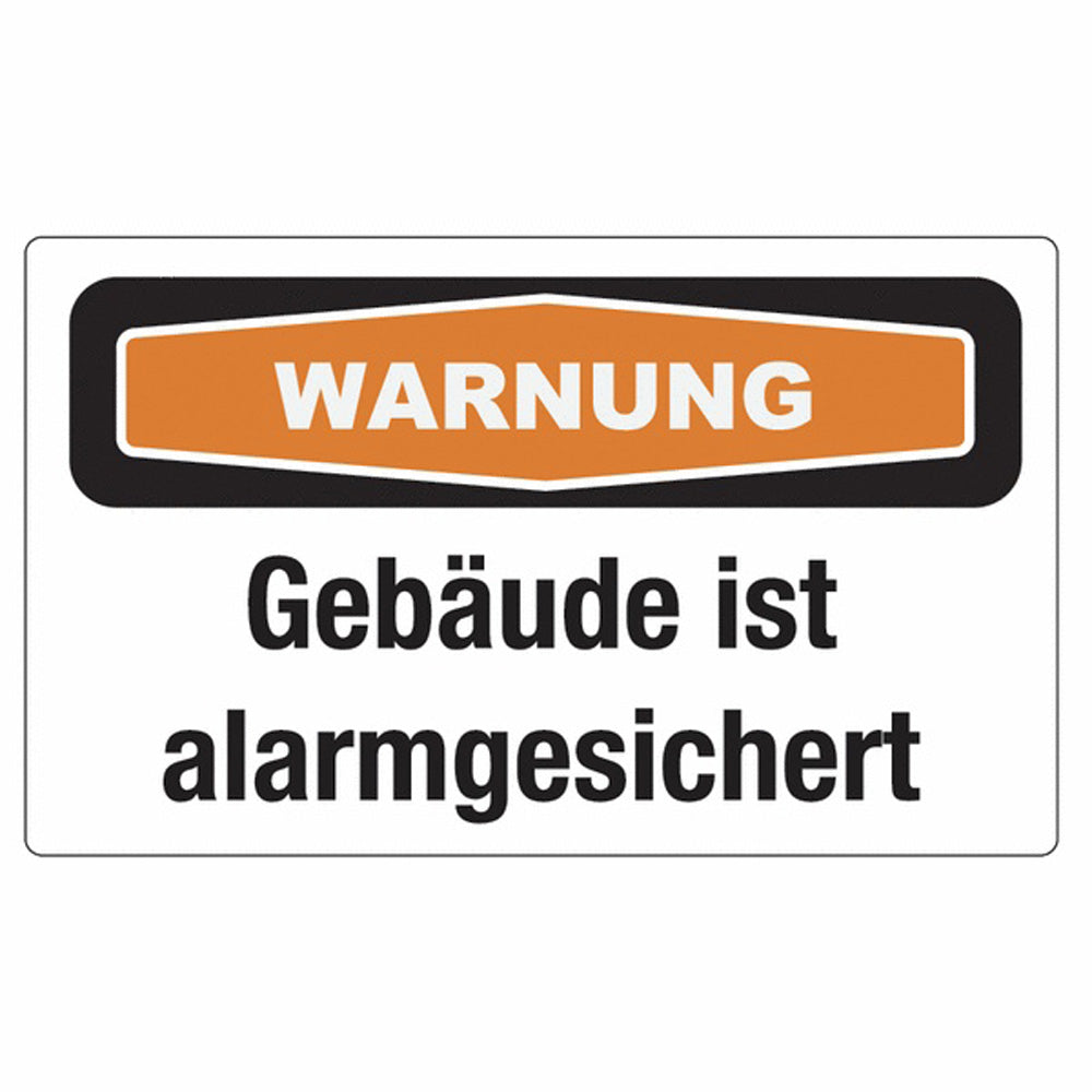 GLOBAL CARTELLO SEGNALETICO - Warnung gebaude ist alarmgesichert -  Adesivo Extra Resistente, Pannello in Forex, Pannello In Alluminio