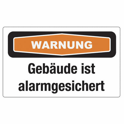 GLOBAL CARTELLO SEGNALETICO - Warnung gebaude ist alarmgesichert -  Adesivo Extra Resistente, Pannello in Forex, Pannello In Alluminio