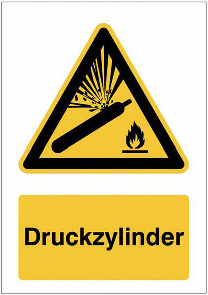 GLOBAL CARTELLO SEGNALETICO - Warnung vor Gasflaschen - ToughWash Sicherheits-Kombischilder -  Adesivo Extra Resistente, Pannello in Forex, Pannello In Alluminio
