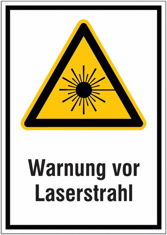 GLOBAL CARTELLO SEGNALETICO - Warnung vor Laserstrahl -  Adesivo Extra Resistente, Pannello in Forex, Pannello In Alluminio