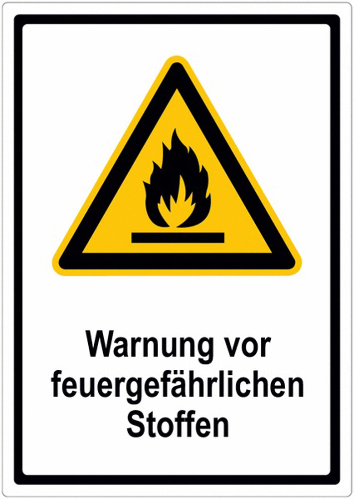 GLOBAL CARTELLO SEGNALETICO - Warnung vor feuergefährlichen Stoffen -  Adesivo Extra Resistente, Pannello in Forex, Pannello In Alluminio