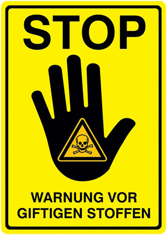 GLOBAL CARTELLO SEGNALETICO - Warnung vor giftigen Stoffen - RE-Move STOP-Kombischilder -  Adesivo Extra Resistente, Pannello in Forex, Pannello In Alluminio