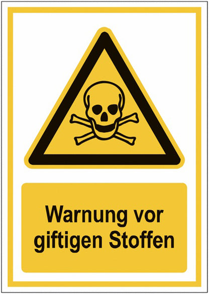 GLOBAL CARTELLO SEGNALETICO - Warnung vor giftigen Stoffen -  Adesivo Extra Resistente, Pannello in Forex, Pannello In Alluminio