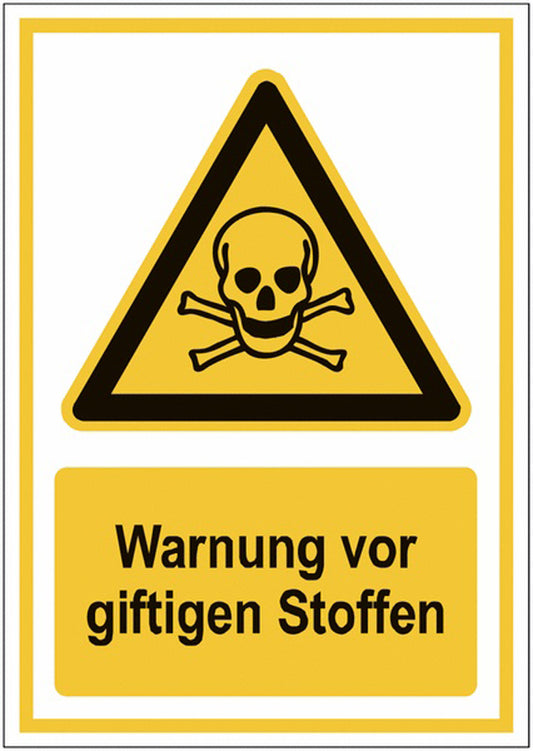 GLOBAL CARTELLO SEGNALETICO - Warnung vor giftigen Stoffen -  Adesivo Extra Resistente, Pannello in Forex, Pannello In Alluminio