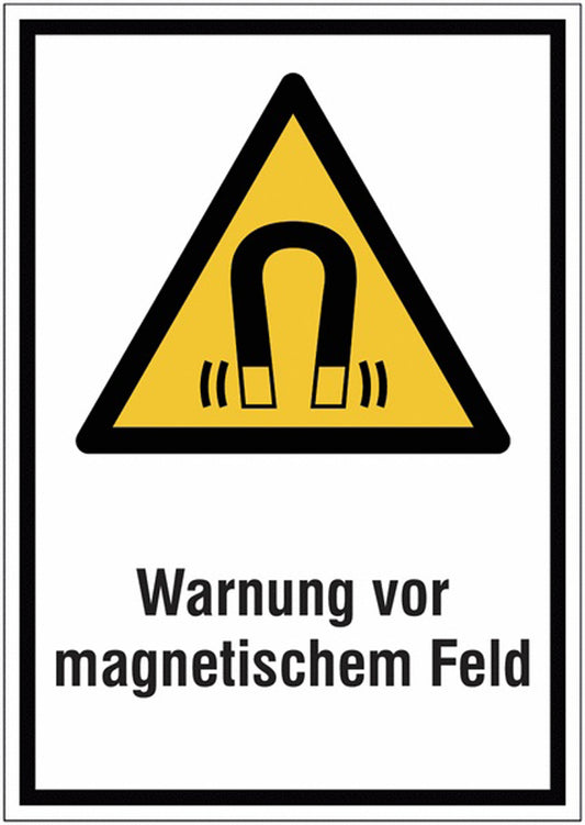 GLOBAL CARTELLO SEGNALETICO - Warnung vor magnetischem Feld -  Adesivo Extra Resistente, Pannello in Forex, Pannello In Alluminio
