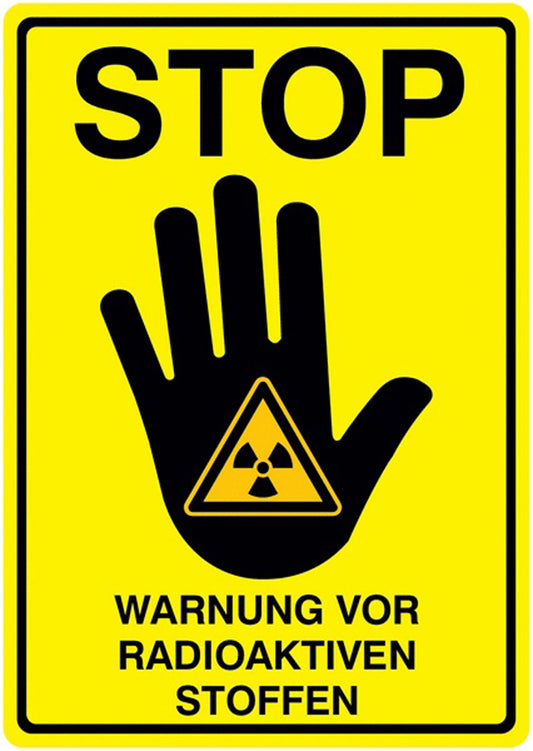 GLOBAL CARTELLO SEGNALETICO - Warnung vor radioaktiven Stoffen - RE-Move STOP-Kombischilder -  Adesivo Extra Resistente, Pannello in Forex, Pannello In Alluminio