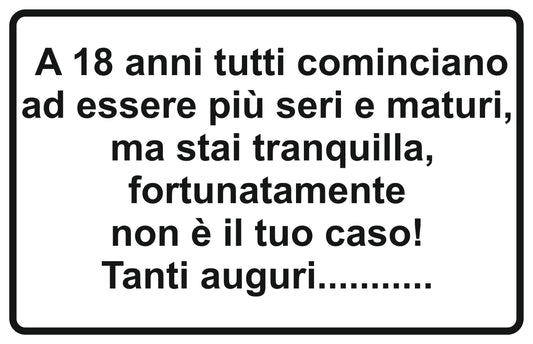 A 18 ANNI- CARTELLO SEGNALETICO ISO 7010 in Adesivo Resistente, Pannello in Forex, Pannello In Alluminio o in Plexiglas
