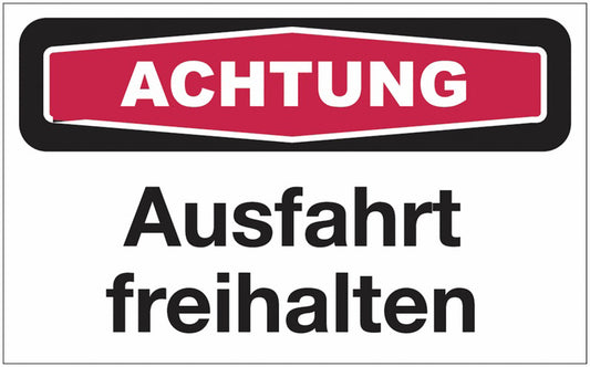GLOBAL CARTELLO SEGNALETICO - achtung Ausfahrt freihalten -  Adesivo Extra Resistente, Pannello in Forex, Pannello In Alluminio